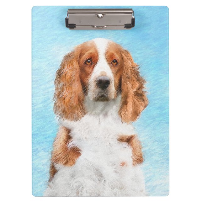 Welsh Springer Spaniel Painting - Original Dog Art Clipboard (Front)