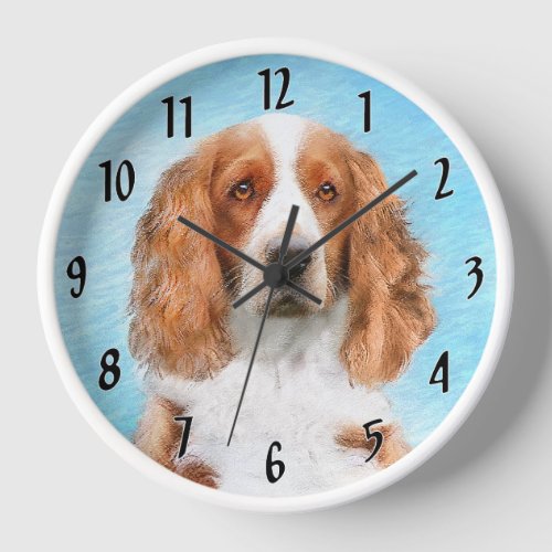 Welsh Springer Spaniel Painting _ Original Dog Art Clock