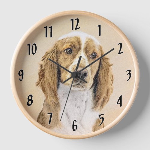 Welsh Springer Spaniel Painting _ Original Dog Art Clock