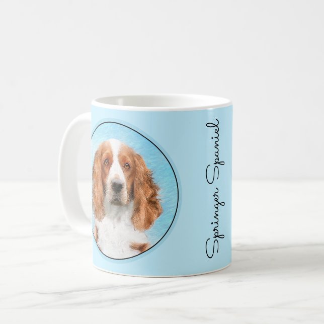 Welsh Springer Spaniel Painting - Original Dog Art Coffee Mug (Front Left)