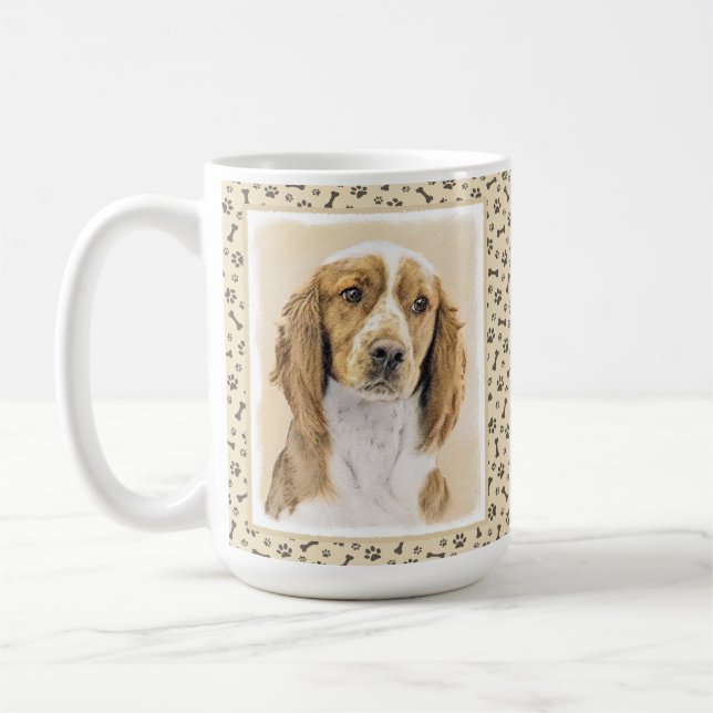 Welsh Springer Spaniel Painting - Original Dog Art Coffee Mug (Left)
