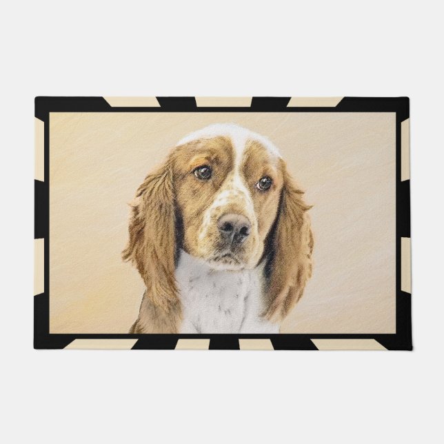 Welsh Springer Spaniel Painting - Original Dog Art Doormat (Front)