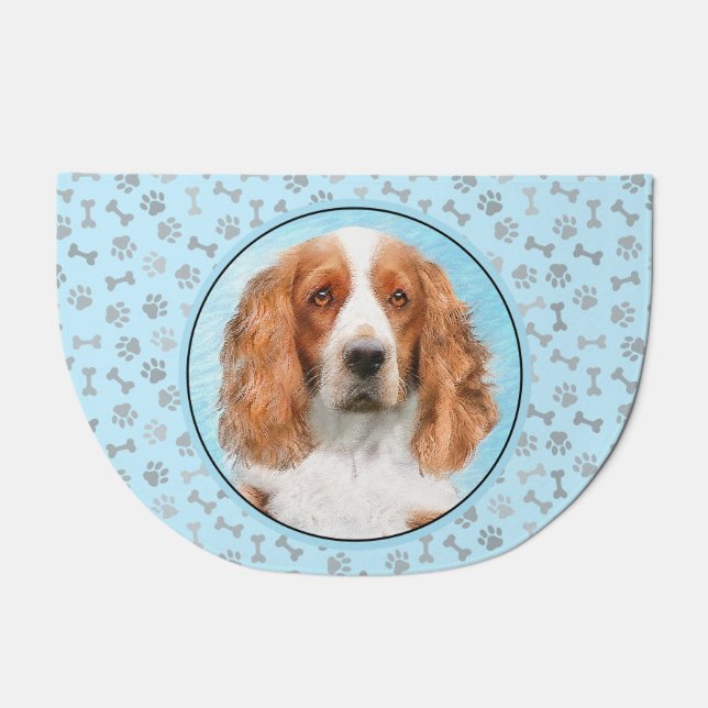 Welsh Springer Spaniel Painting - Original Dog Art Doormat (Front)