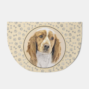 Welsh Springer Spaniel Painting - Original Dog Art Doormat