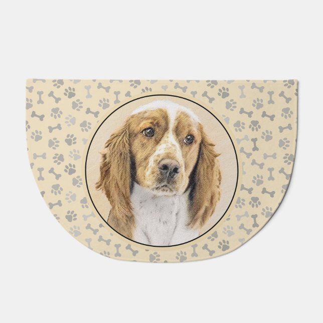 Welsh Springer Spaniel Painting - Original Dog Art Doormat (Front)
