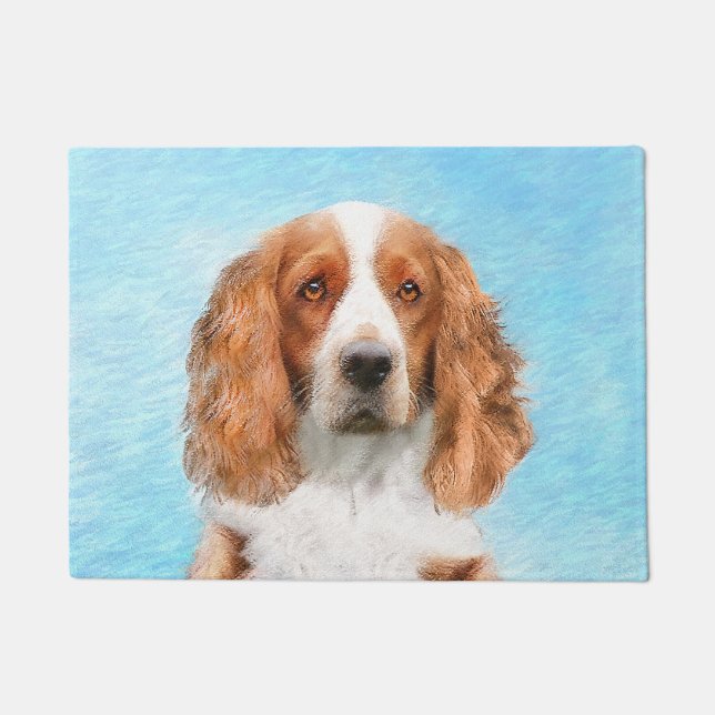 Welsh Springer Spaniel Painting - Original Dog Art Doormat (Front)