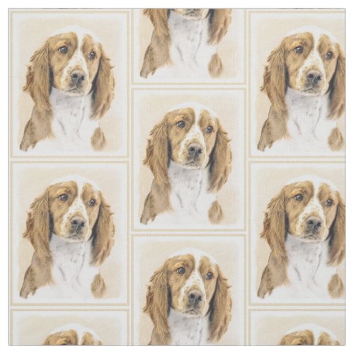 Welsh Springer Spaniel Painting _ Original Dog Art Fabric