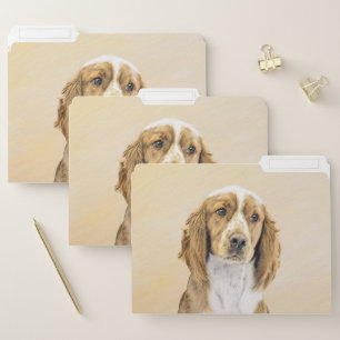 Welsh Springer Spaniel Painting - Original Dog Art File Folder