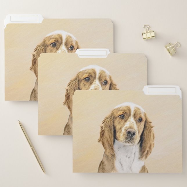 Welsh Springer Spaniel Painting - Original Dog Art File Folder (Set)