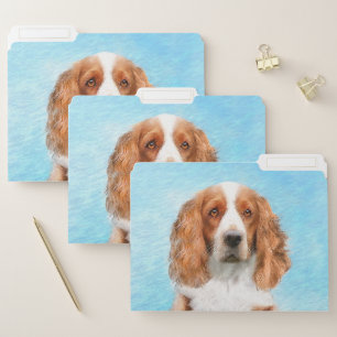 Welsh Springer Spaniel Painting - Original Dog Art File Folder