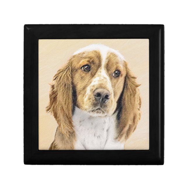 Welsh Springer Spaniel Painting - Original Dog Art Gift Box (Front)
