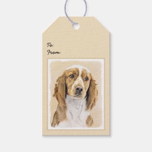 Welsh Springer Spaniel Painting _ Original Dog Art Gift Tags