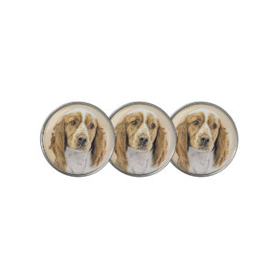 Welsh Springer Spaniel Painting - Original Dog Art Golf Ball Marker