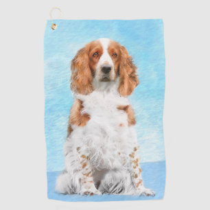 Welsh Springer Spaniel Painting - Original Dog Art Golf Towel