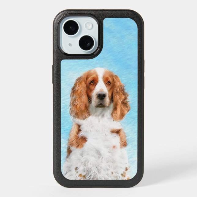 Welsh Springer Spaniel Painting - Original Dog Art iPhone 15 Case (Back)