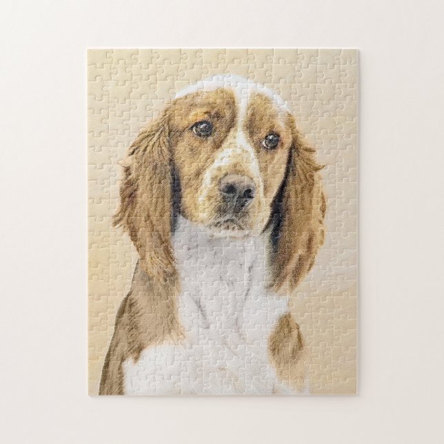 Welsh Springer Spaniel Painting - Original Dog Art Jigsaw Puzzle (Vertical)