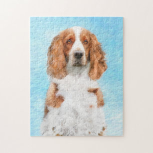 Welsh Springer Spaniel Painting - Original Dog Art Jigsaw Puzzle