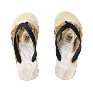 Welsh Springer Spaniel Painting - Original Dog Art Kid's Flip Flops