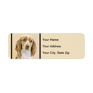 Welsh Springer Spaniel Painting - Original Dog Art Label