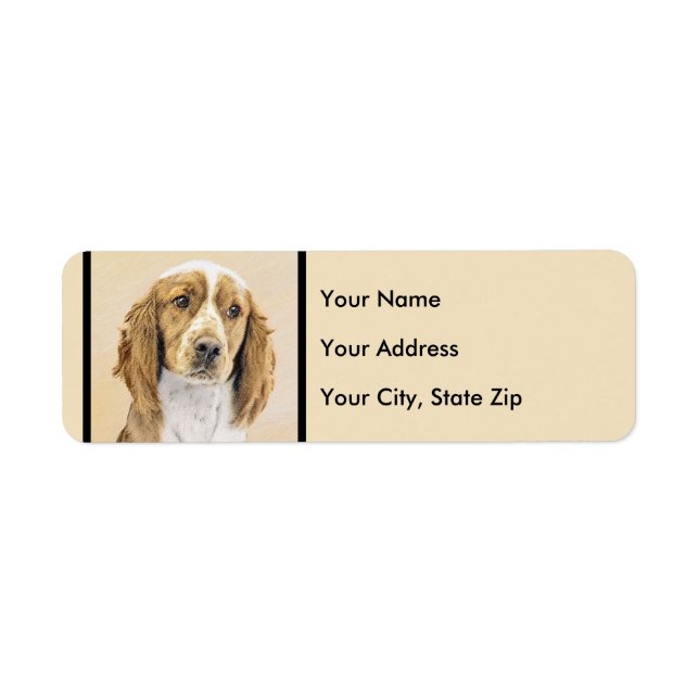 Welsh Springer Spaniel Painting - Original Dog Art Label (Front)