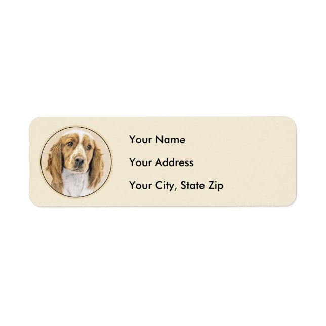 Welsh Springer Spaniel Painting - Original Dog Art Label (Front)