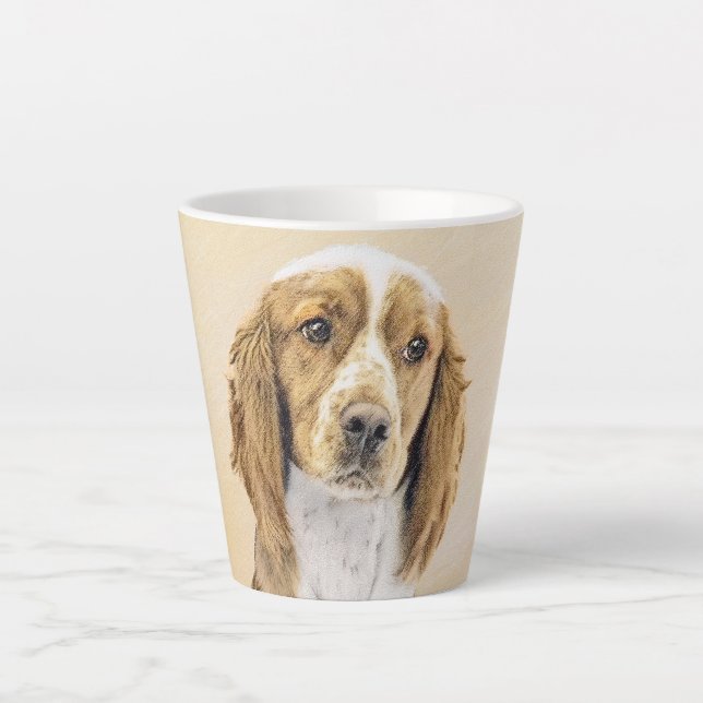 Welsh Springer Spaniel Painting - Original Dog Art Latte Mug (Front)