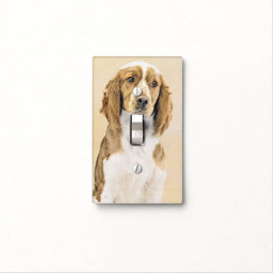 Welsh Springer Spaniel Painting - Original Dog Art Light Switch Cover