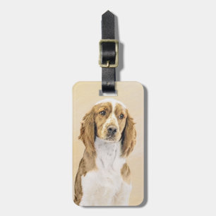 Welsh Springer Spaniel Painting - Original Dog Art Luggage Tag