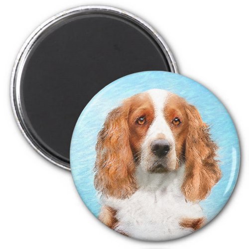 Welsh Springer Spaniel Painting _ Original Dog Art Magnet