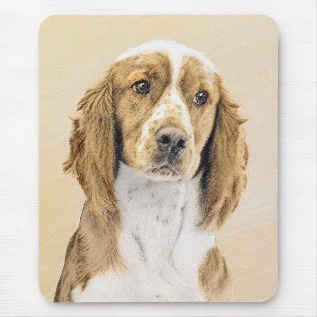 Welsh Springer Spaniel Painting - Original Dog Art Mouse Pad (Front)