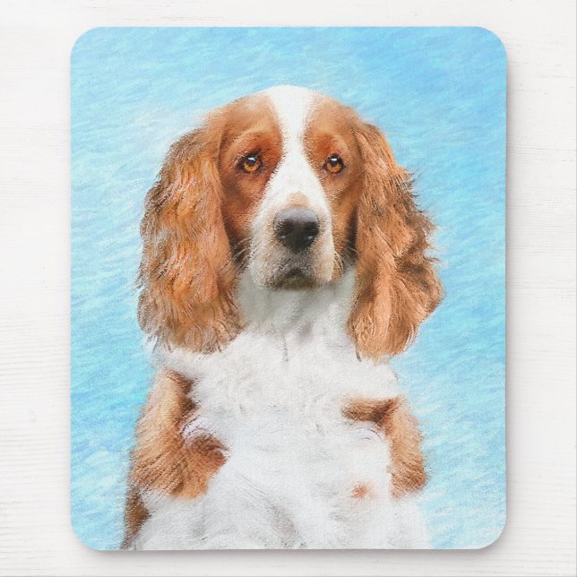 Welsh Springer Spaniel Painting - Original Dog Art Mouse Pad (Front)