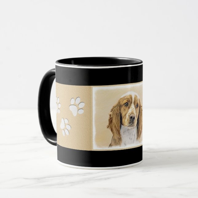 Welsh Springer Spaniel Painting - Original Dog Art Mug (Front Left)
