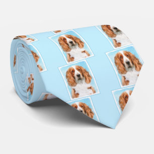 Welsh Springer Spaniel Painting - Original Dog Art Neck Tie
