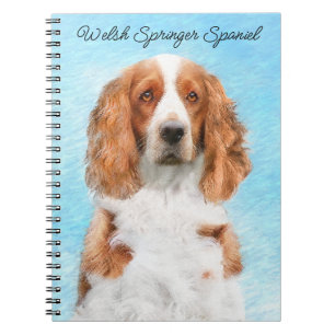 Welsh Springer Spaniel Painting - Original Dog Art Notebook