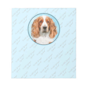 Welsh Springer Spaniel Painting - Original Dog Art Notepad