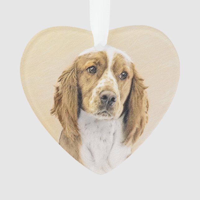 Welsh Springer Spaniel Painting - Original Dog Art Ornament (Front)