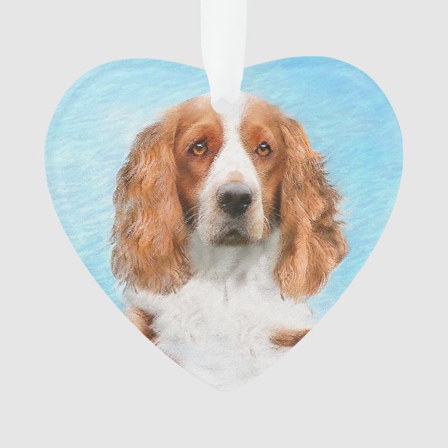 Welsh Springer Spaniel Painting - Original Dog Art Ornament (Front)