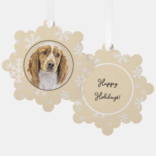 Welsh Springer Spaniel Painting _ Original Dog Art Ornament Card
