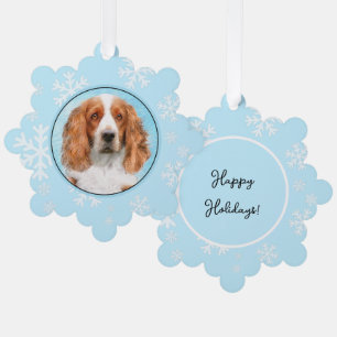 Welsh Springer Spaniel Painting - Original Dog Art Ornament Card