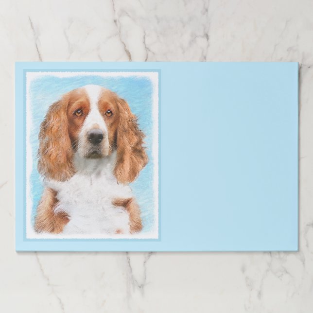 Welsh Springer Spaniel Painting - Original Dog Art Paper Pad (Front)