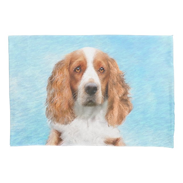 Welsh Springer Spaniel Painting - Original Dog Art Pillow Case (Front)