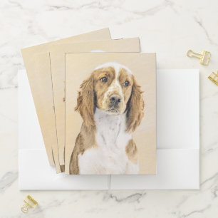 Welsh Springer Spaniel Painting - Original Dog Art Pocket Folder