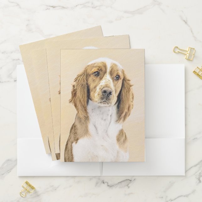 Welsh Springer Spaniel Painting - Original Dog Art Pocket Folder (In Situ)