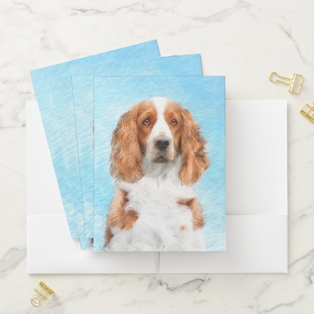 Welsh Springer Spaniel Painting - Original Dog Art Pocket Folder (In Situ)