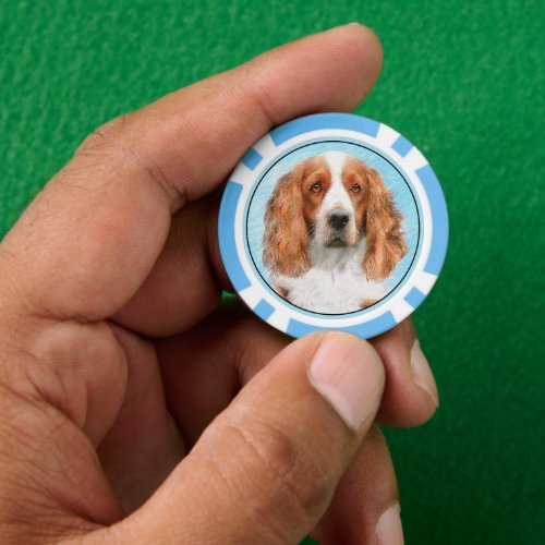 Welsh Springer Spaniel Painting _ Original Dog Art Poker Chips