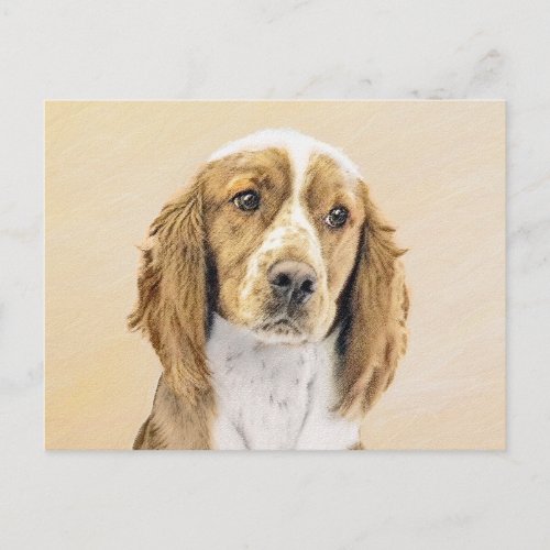 Welsh Springer Spaniel Painting _ Original Dog Art Postcard
