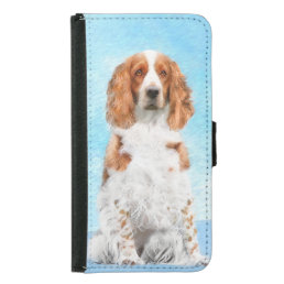 Welsh Springer Spaniel Painting - Original Dog Art Samsung Galaxy S5 Wallet Case