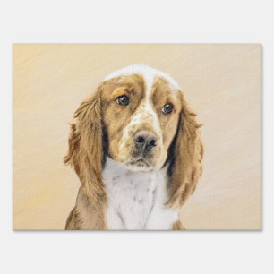 Welsh Springer Spaniel Painting - Original Dog Art Sign