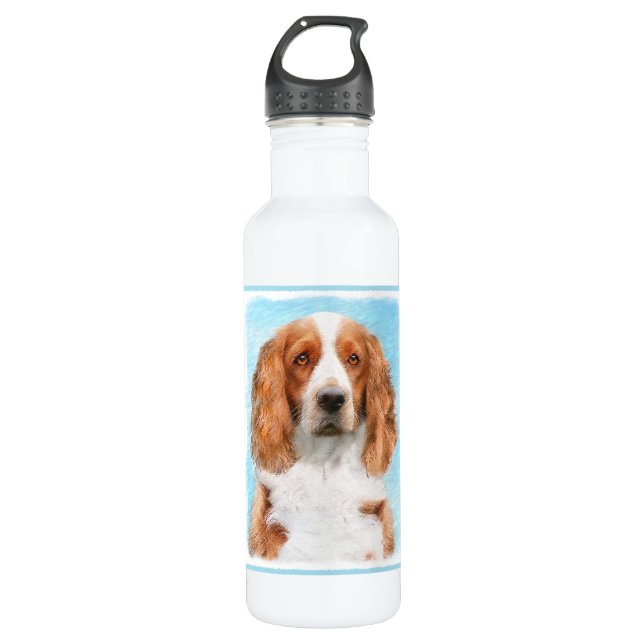 Welsh Springer Spaniel Painting - Original Dog Art Stainless Steel Water Bottle (Front)