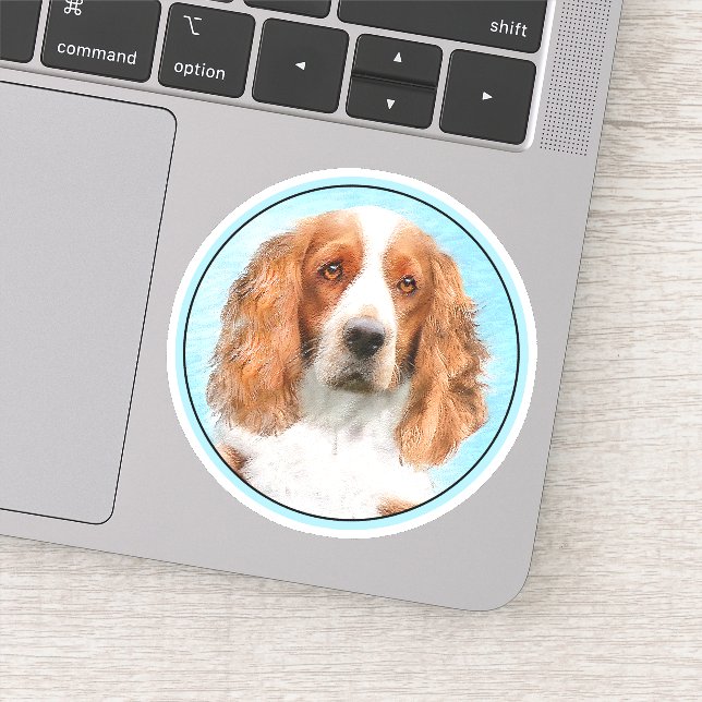Welsh Springer Spaniel Painting - Original Dog Art Sticker (Detail)